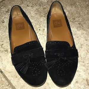 Black Suede Slip-on Dress Loafers